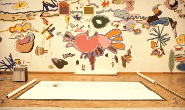Harold Cohen exhibition at the San Francisco Museum of Art, mural from AARON images, 1979 